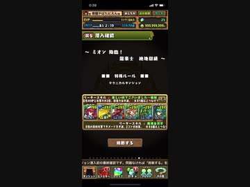 パズドラ ミオン降臨絶地獄級 ソロ周回編成 Nicozon