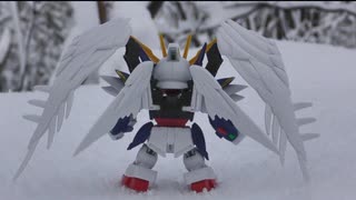 地蔵、ガンプラ登山アタック　御坊山(富山県小矢部市)でＳＤＣＳ ウイングガンダムゼロ ＥＷを作る