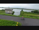 【4Kドローン空撮】堤防で壮大にバイク(自転車)を撮影してみました！