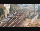 竜ヶ崎駅周辺枕木交換工事に伴う臨時徐行制限通過の様子