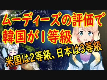 国際格付け会社ムーディーズの評価で韓国が1等級と評価。【世界の〇〇にゅーす】