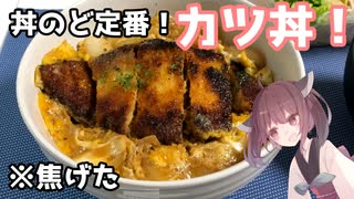 #15【料理】【事故発生】丼のど定番！カツ丼！※焦げた【東北きりたん】