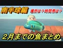 あつまれどうぶつの森　２月までの魚まとめ！場所と時間帯も紹介（南半球編）早めに釣っておきましょう！　【あつ森】