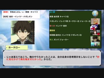自称アニオタの妄想人狼 狼に憑かれた者編 5日目 12c狼つき 12bではない Nicozon
