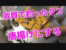 【料理動画】福井敦賀にエギングしに行ったら巨大タコが釣れたので唐揚げにして食べます！釣り動画