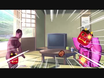 豆まきをする先輩BB