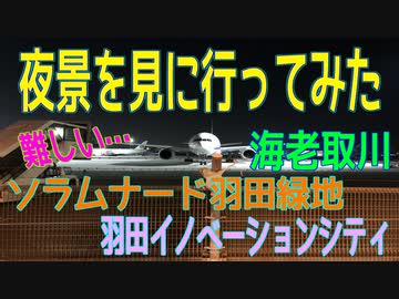 夜景を見に行ってみた（海老取川・ソラムナード羽田緑地・羽田イノベーションシティ）2021年1月