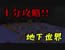 １分あれば地下世界も駆け抜けられますよ？【ゆっくり実況,マイクラ,tusb】