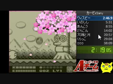 星のカービィ2　any％　37分55秒　生放送TS