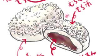 美味しいお餅貰った絵