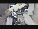 (冬の朝)フリーウェイで車70~100台が関係する玉突き事故1(米02/11)