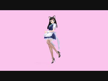 【MMD】猫耳メイドさんがくるくるするだけの動画（無音）