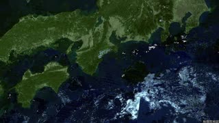 日本列島を離れ南を目指す四国