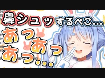 寝起きで鼻をシュッするぺこらの反応かわいい