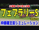 2021 フェブラリーステークス シミュレーション【競馬予想】枠順確定前