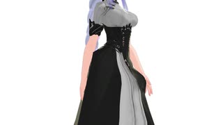 【MMD】TDA Haku Dress Black Sexy Walk
