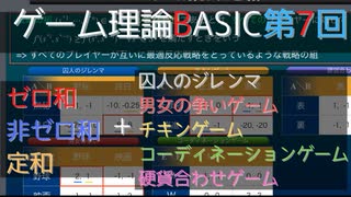 ゲーム理論BASIC 第7回 -ゼロ和/非ゼロ和/定和+様々なゲーム-