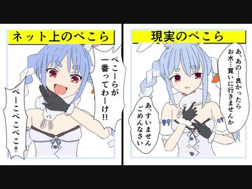 初オフコラボで語尾が消えるぺこら