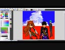 pixiaでエヴァＱの三人描いてみた