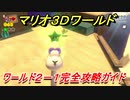 【マリオ３Ｄワールド】２－１攻略ガイド　グリーンスターとハンコの場所全部紹介！