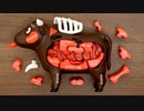 牛解体パズルで部位を学ぶ。英語で！Piece o' Steak. cow demolition puzzle. Japanese cooking. sukiyaki. gyudon