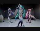 【MMD】虎視眈々／梅とら × 96猫 × ミク・ルカ・ハク