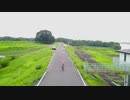 【4Kドローン空撮】堤防で壮大にバイク(自転車)を撮影してみました！