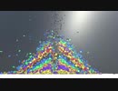 【仮想空間で『絶景』を作る】降り積もるブロックと破壊する球体【ミルフィーユ的な階層構造】