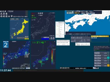 【緊急地震速報(発表なし) 和歌山県北部(最大震度3　M 3.3)