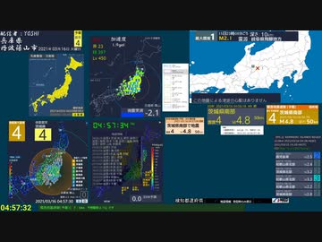 【緊急地震速報(予報) 茨城県南部(最大震度4　M 4.8)