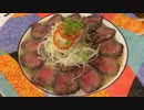 生ビル2杯・焼酎25度2合飲んだら大変な事に！　牛肉のカルパッチョ・ラーメン　旅猫あずきと車中泊の旅　8日目夕食