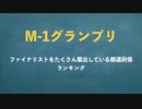 M-1グランプリ　ファイナリストをたくさん輩出した都道府県ランキング