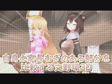 【3D化】自身と家長むぎのある部分を比較する文野環3D【にじさんじ切り抜き】