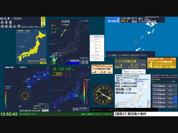 【緊急地震速報(予報) トカラ列島近海(最大震度3　M 4.9)