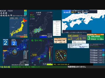 【緊急地震速報(予報) 和歌山県南部(最大震度3　M 4.4)
