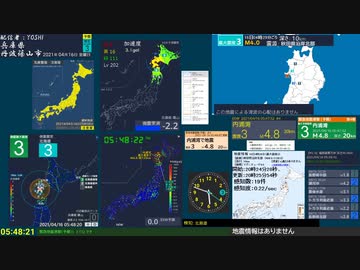 【緊急地震速報(予報) 】内浦湾(最大震度3　M 4.5)