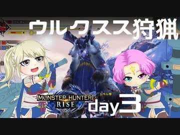 【MHRise】夫婦で狩猟生活day3【ウルクスス狩猟】