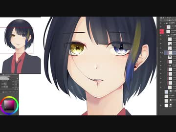 【鳥頭の】塗りメイキング【speedpaint】