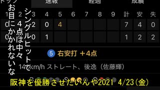 [実況]阪神を優勝させたいんや2021 4/23(金)【パワプロ2020】