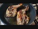 骨付鶏をただ焼いているだけの動画