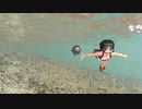 池でラジコン潜水艇まるゆを撮影しようとした