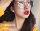 太いフレーム度付きオシャレめがね伊達メガネ女子度なし男女メンズ大きいフレーム韓国ファッション眼鏡ブルーライトカット有名人バイカラーめがね