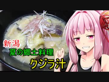新潟夏の郷土料理 クジラ汁を作る茜ちゃん