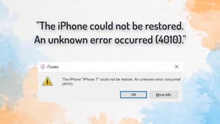 4 Methods to Fix iTunes Error 4010 without Data Loss