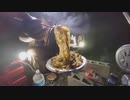 鉄粉焼うどんを勢いよく吐き出すおったん