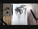 蜂 - その2 - 【ボールペン画メイキング】- Ballpoint pen drawing -