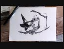 鳥 - その5 - 【ボールペン画メイキング】- Ballpoint pen drawing -