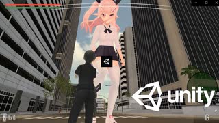 【巨大娘】髪・スカートの揺れ実装。【地球防衛軍風ゲーム制作】【giantess】