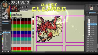 火竜リオレウスのポケモン風ドット絵タイムラプス / Rathalos Pokemon style Sprite Timelapse