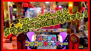 【メダルゲーム】クレーンゲームも遊べる楽しい機種で遊んじゃおう！【ふしぎのコロコロキャッチャー】